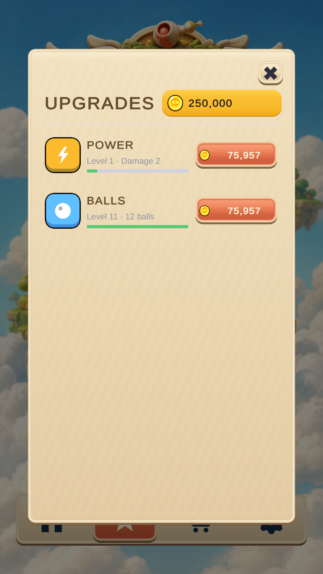 PuzzleShooter ball and damage upgrades