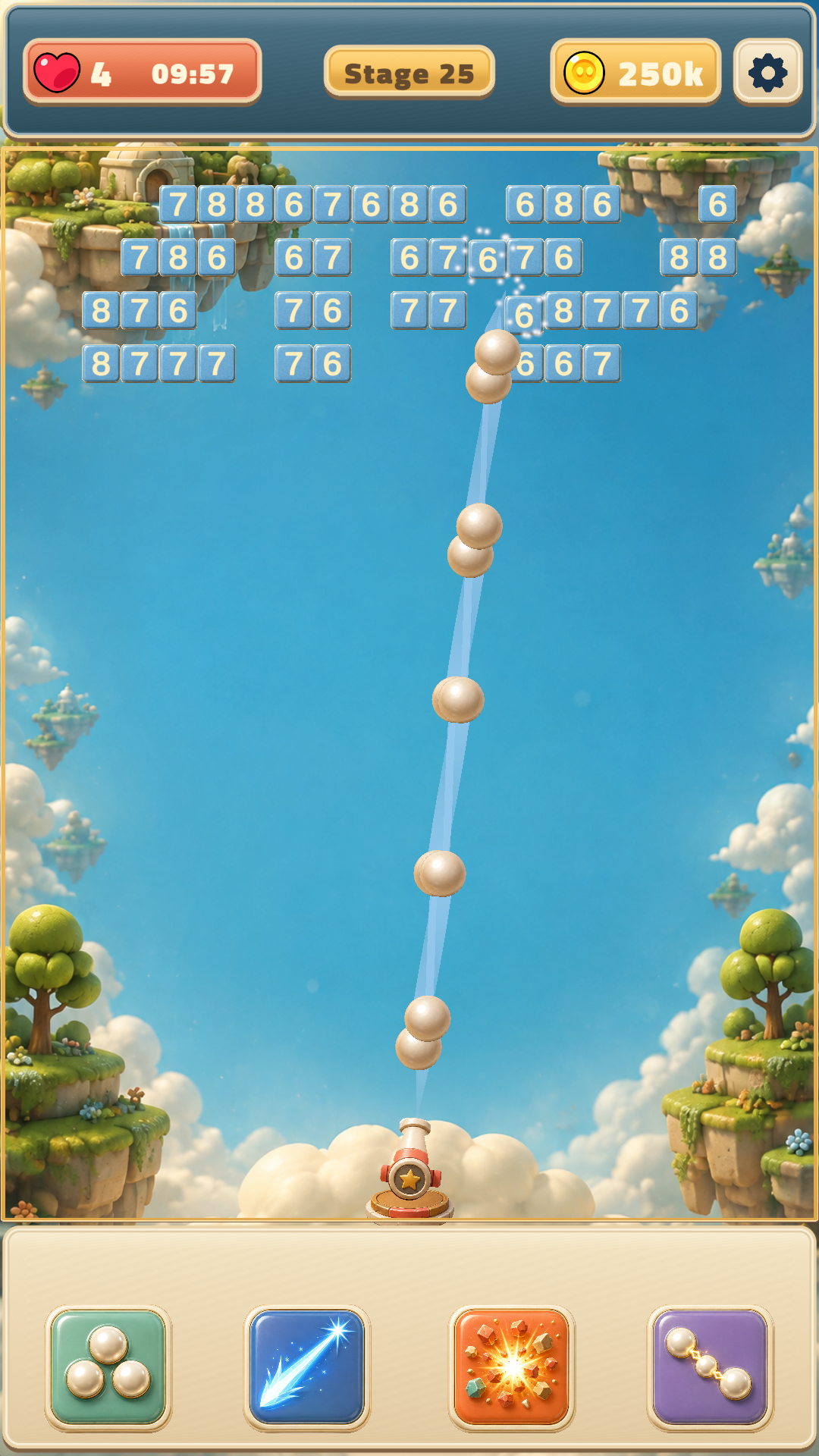 Balls bouncing between blocks